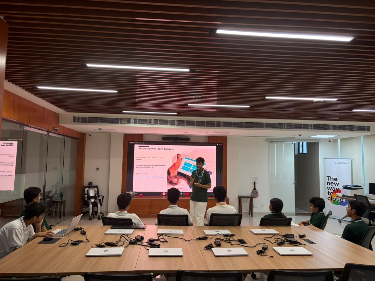 A session in the AI lab